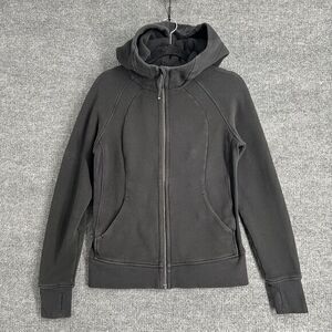 Lululemon Scuba Hoodie Full Zip Womens 8 Black Long Sleeve Fitted Sweatshirt